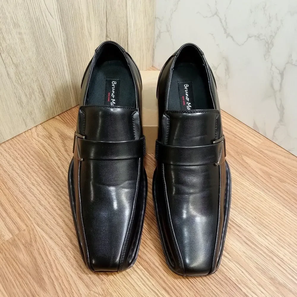 Bruno Marc Mens Sz 9‎ EU 42 Giorgio 3 Black Oxford Slip On Leather